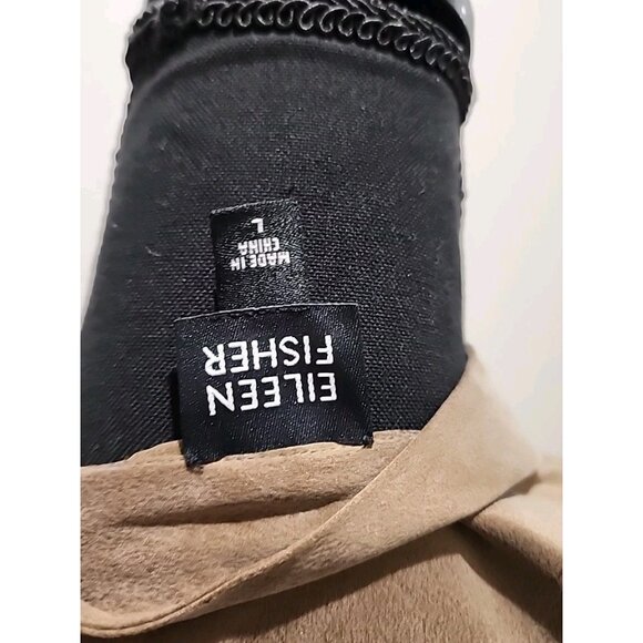 Eileen Fisher Silk Top & Pants Women Large Kimono Asian Bronze Gold 2 Piece - Picture 9 of 10